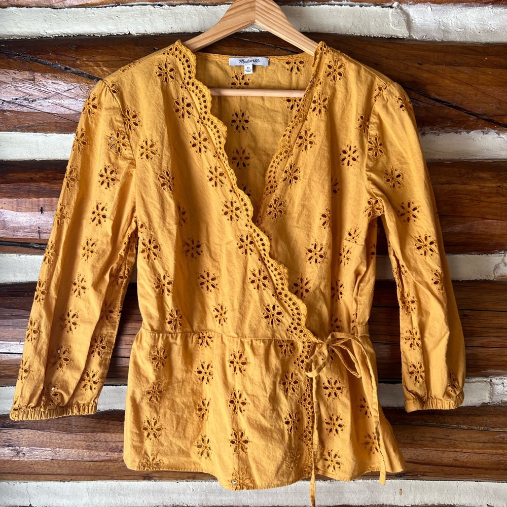 Madewell Eyelet Wrap Top